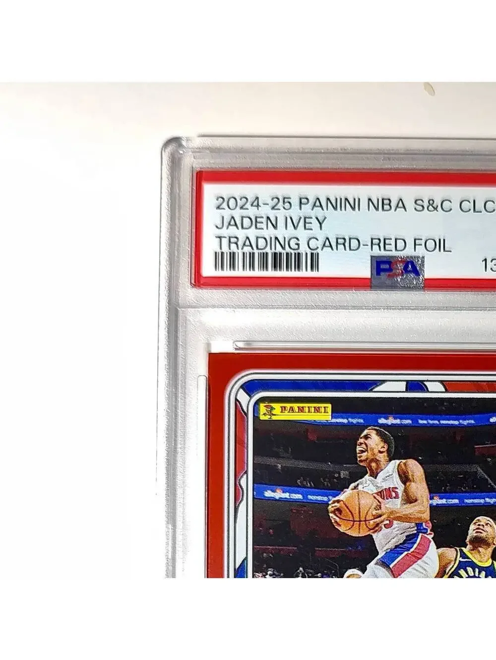 Jaden Ivey 2024-25 Panini NBA #17 Sticker 57/100 Red Foil PSA 8 NM-MT